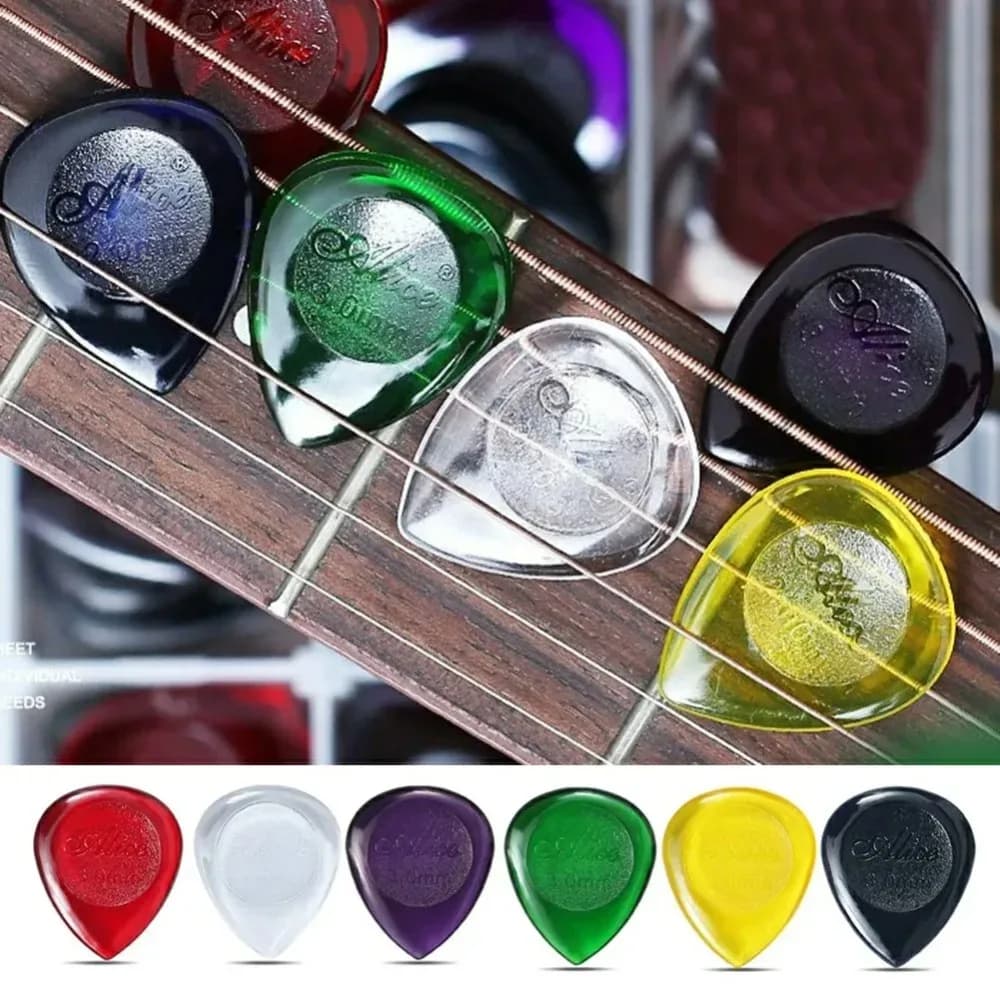 10 Pezzi Plettri Alice per Chitarra, Plectrum Corto da 1mm, Accessori Universali per Chitarra Acustica, Elettrica e Basso