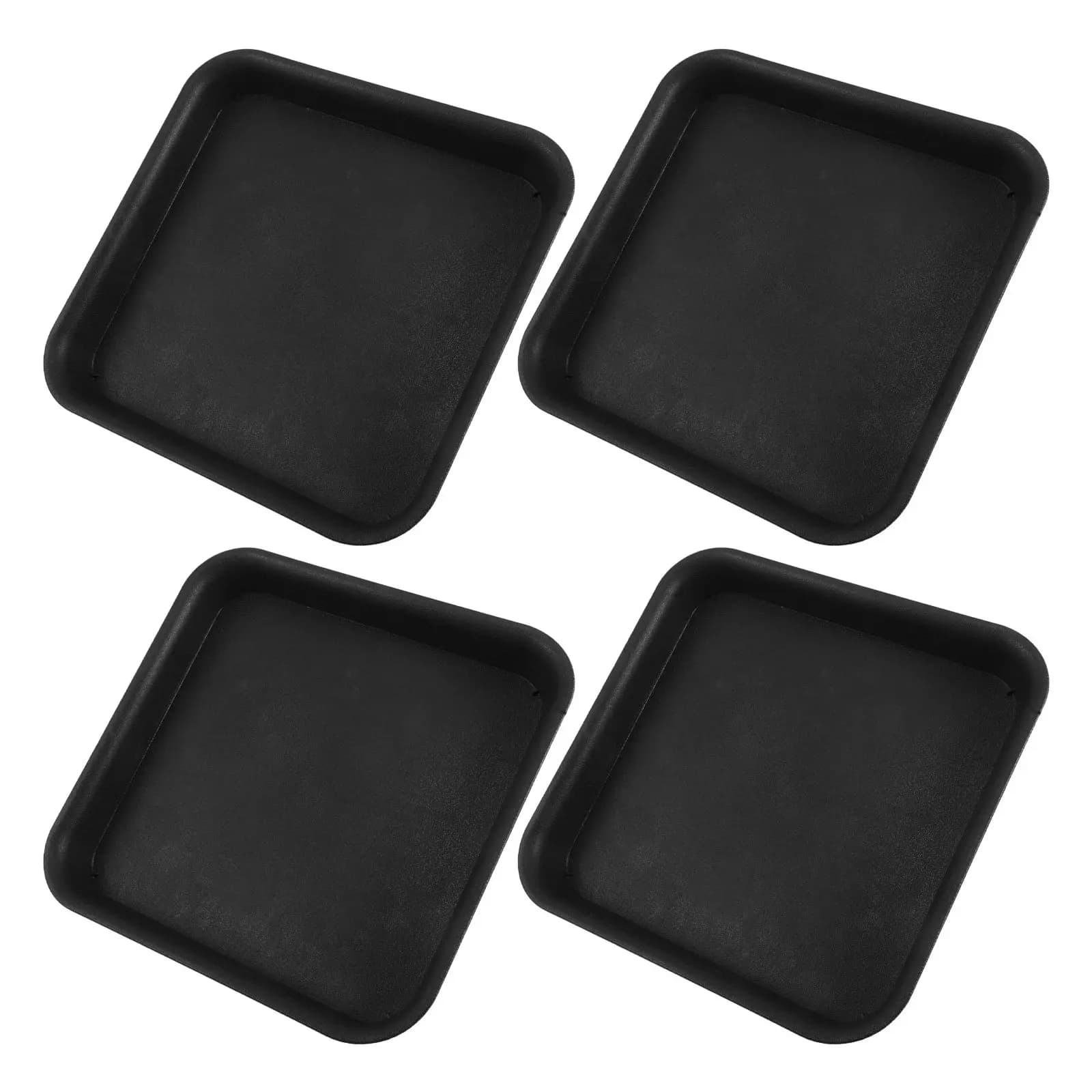 4Pcs 32Cm Square Thickened Plant Saucer Frosted Matte Finish Water Catcher Tray for Flower Pots Planter Drainage Saucers