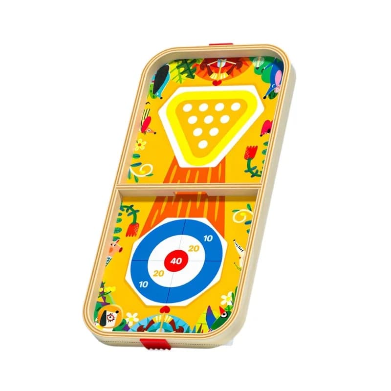 Set di scacchi in legno multifunzionale a doppia faccia Divertimento che rimbalza Scacchi volanti Gioco da tavolo ispessito allargato Giocattolo da tavolo puzzle