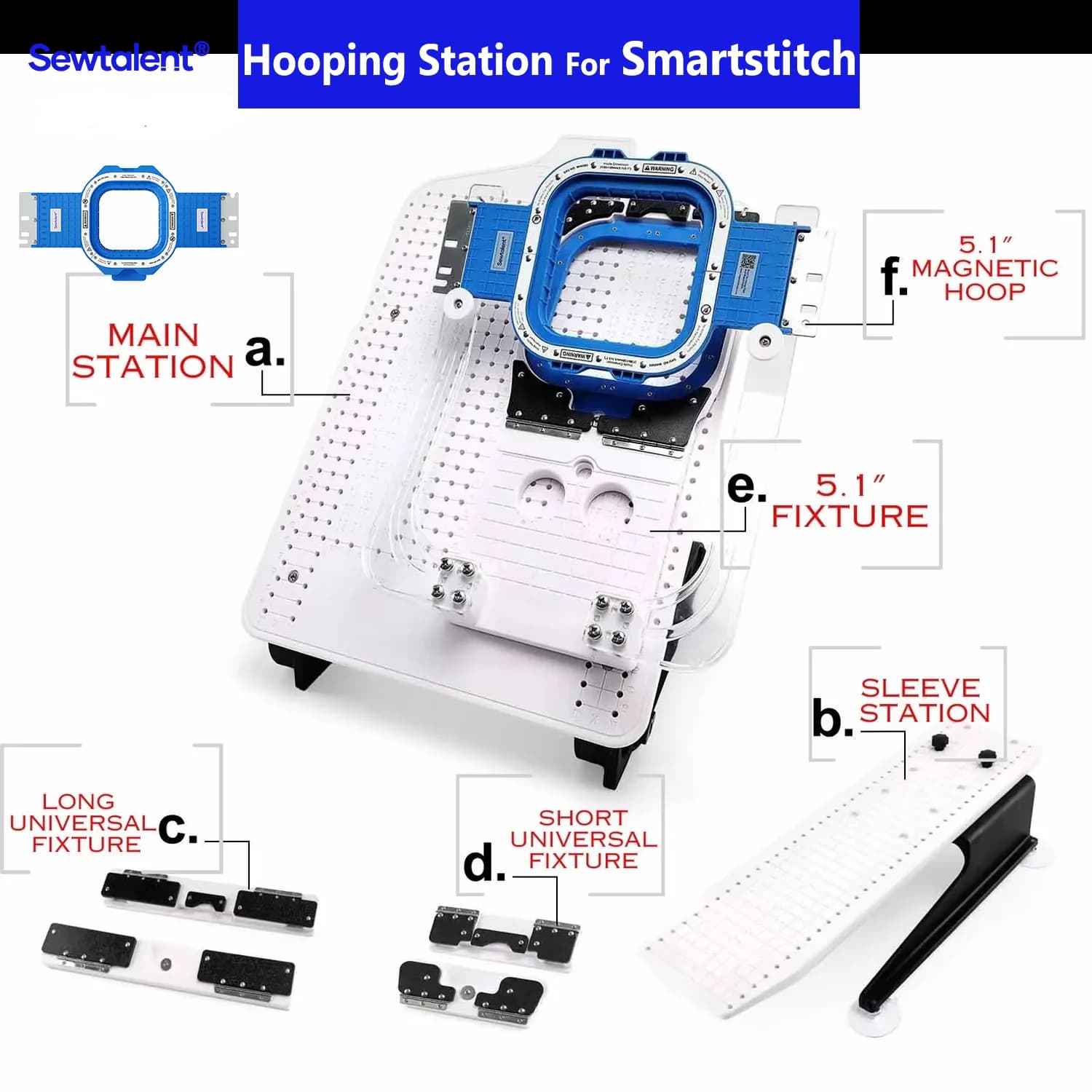 Smartstitch S1001 S1201 S1501 Macchina da ricamo a 2 teste a 4 teste con kit stazione di sollevamento principale Mighty Hoop magnetico Sewtalent
