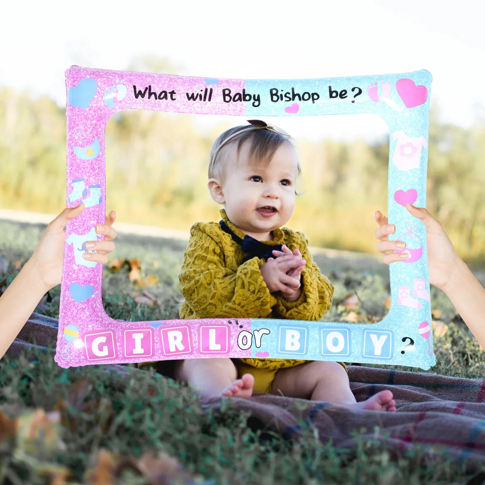 Inflatable Photo Frame Baby Shower Decorations Gender Reveal Party Unique Photo Props for Memorable Pictures Inflatable Props