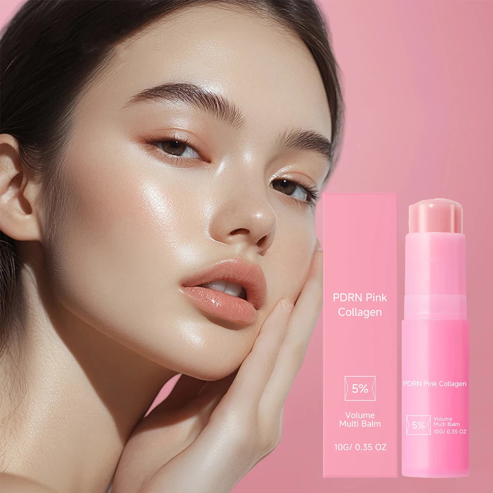 Stick Multi-Balsamo al Collagene, Idratazione Profonda, Illuminante, Anti-Secchezza, Lifting Cutaneo, Anti-Rughe, Cura delle Labbra