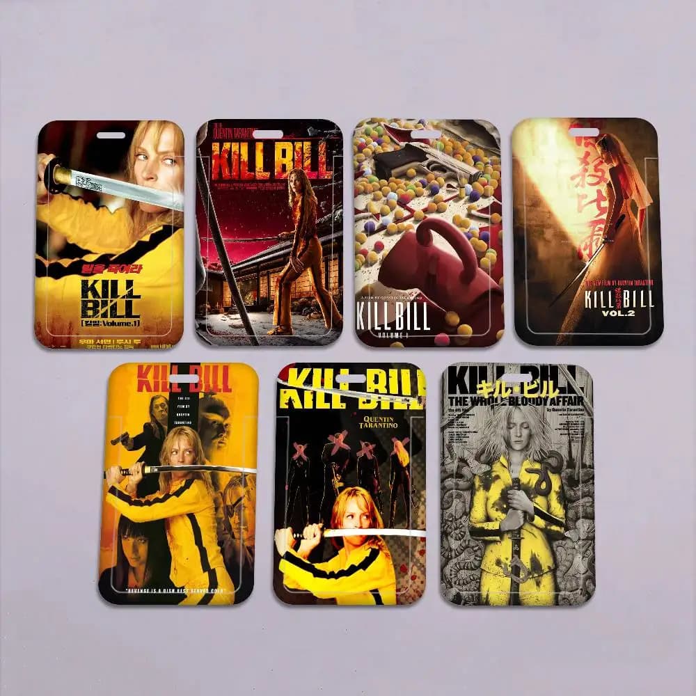 Porta Badge/Carte con Cordino da Collo per Studenti, a Tema Film Kill Bill, Ideale come Regalo