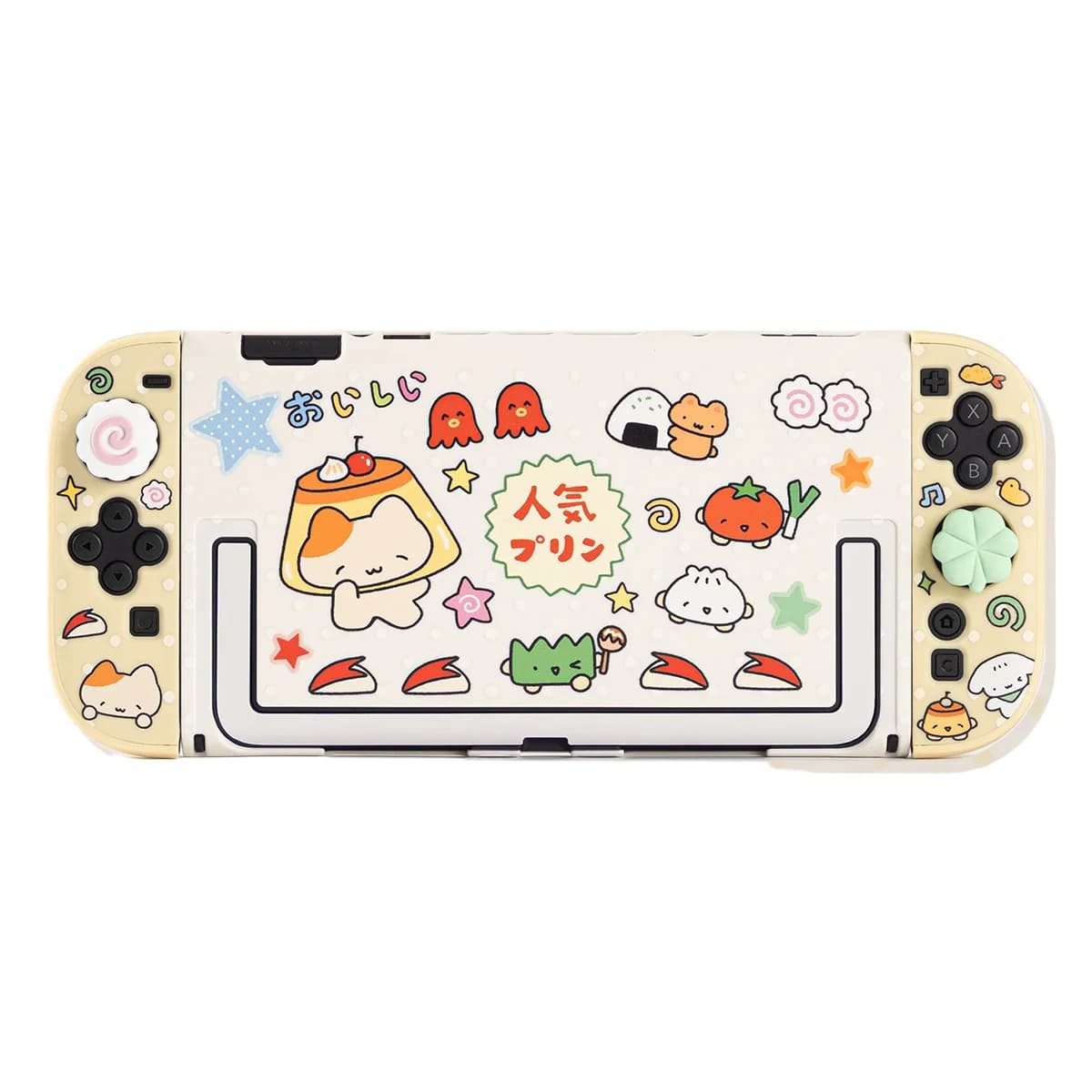 Retro Dessert Design Protective Case compatible with Switch 2 – NS2 Detachable Hard Shell with Showa-style Pudding Theme