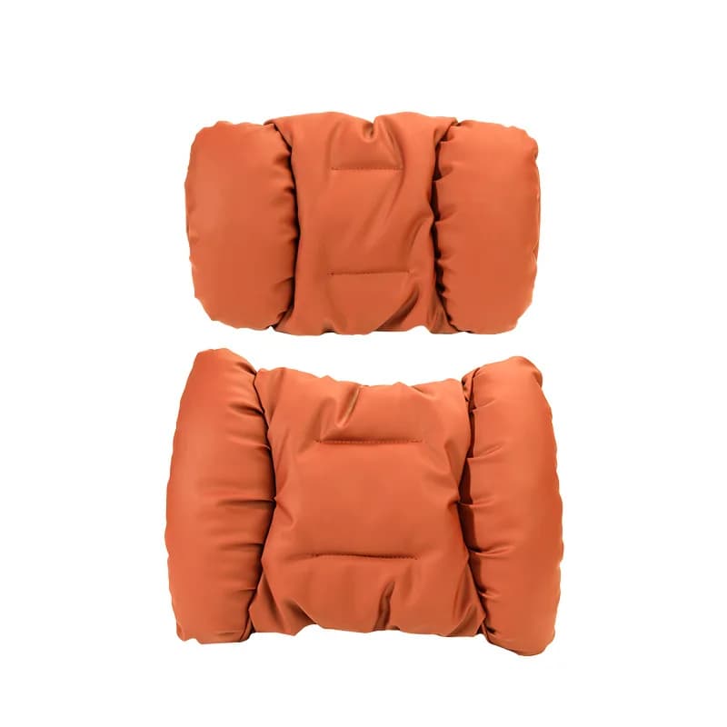 Set di cuscini per il collo e cuscini per la vita in pelle antimacchia, poggiatesta per auto, supporto per il collo in cotone a bolle per un comodo viaggio in quattro stagioni