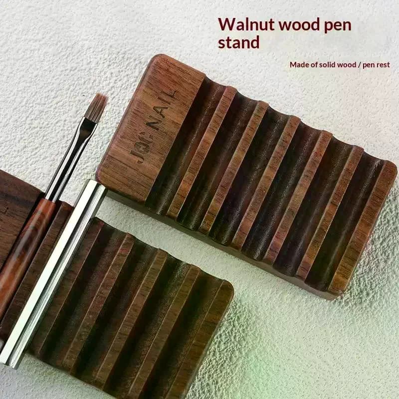 1 Pcs 6 Grids Sandalwood Nail Brush Rack Shelf Painting Pen Rest Holder Stand Wood UV Gel Brush Display Wholesale
