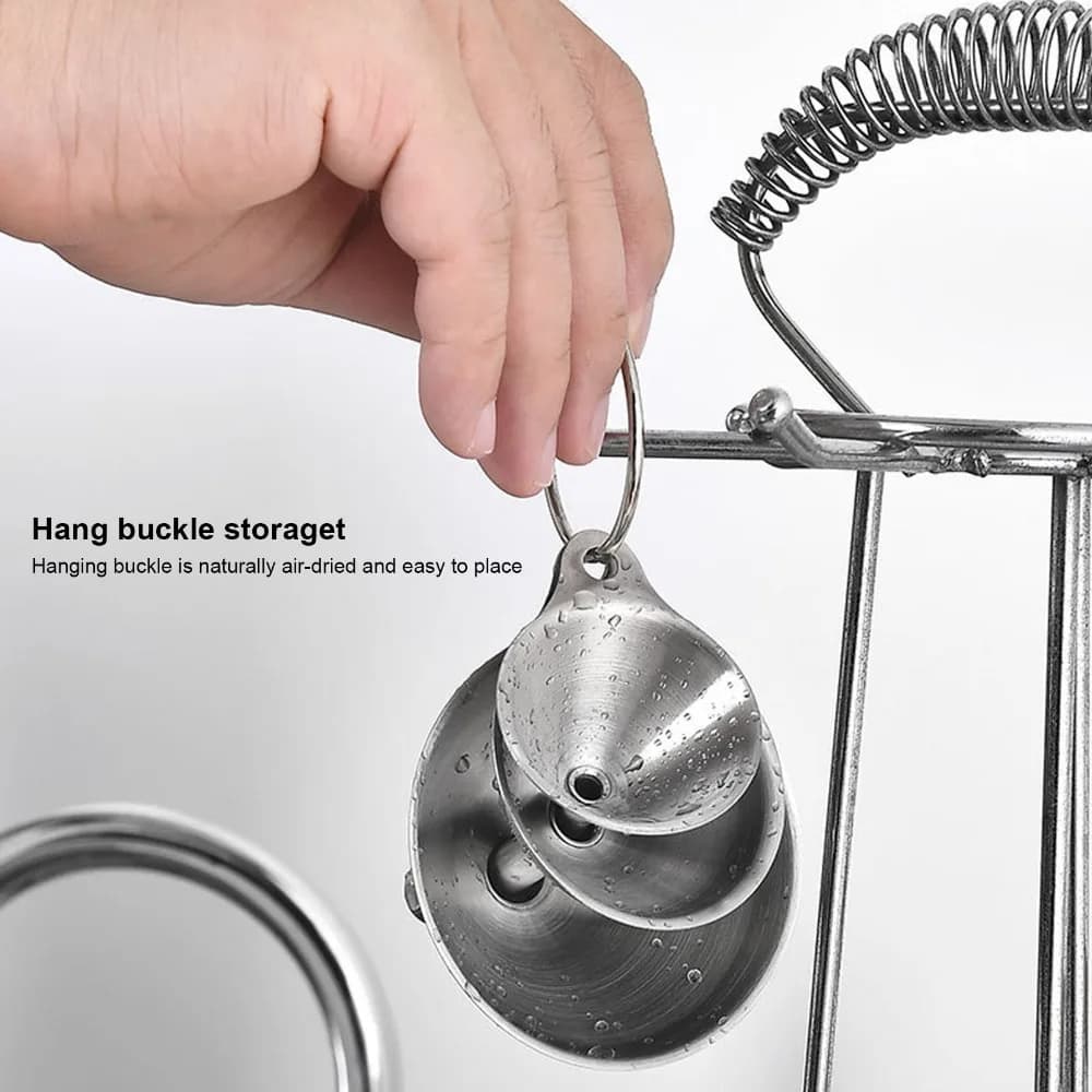 Set di 3 Imbuti da Cucina in Acciaio Inossidabile, Resistenti al Calore, per Riempimento Bottiglie, Robusti con Base Circolare