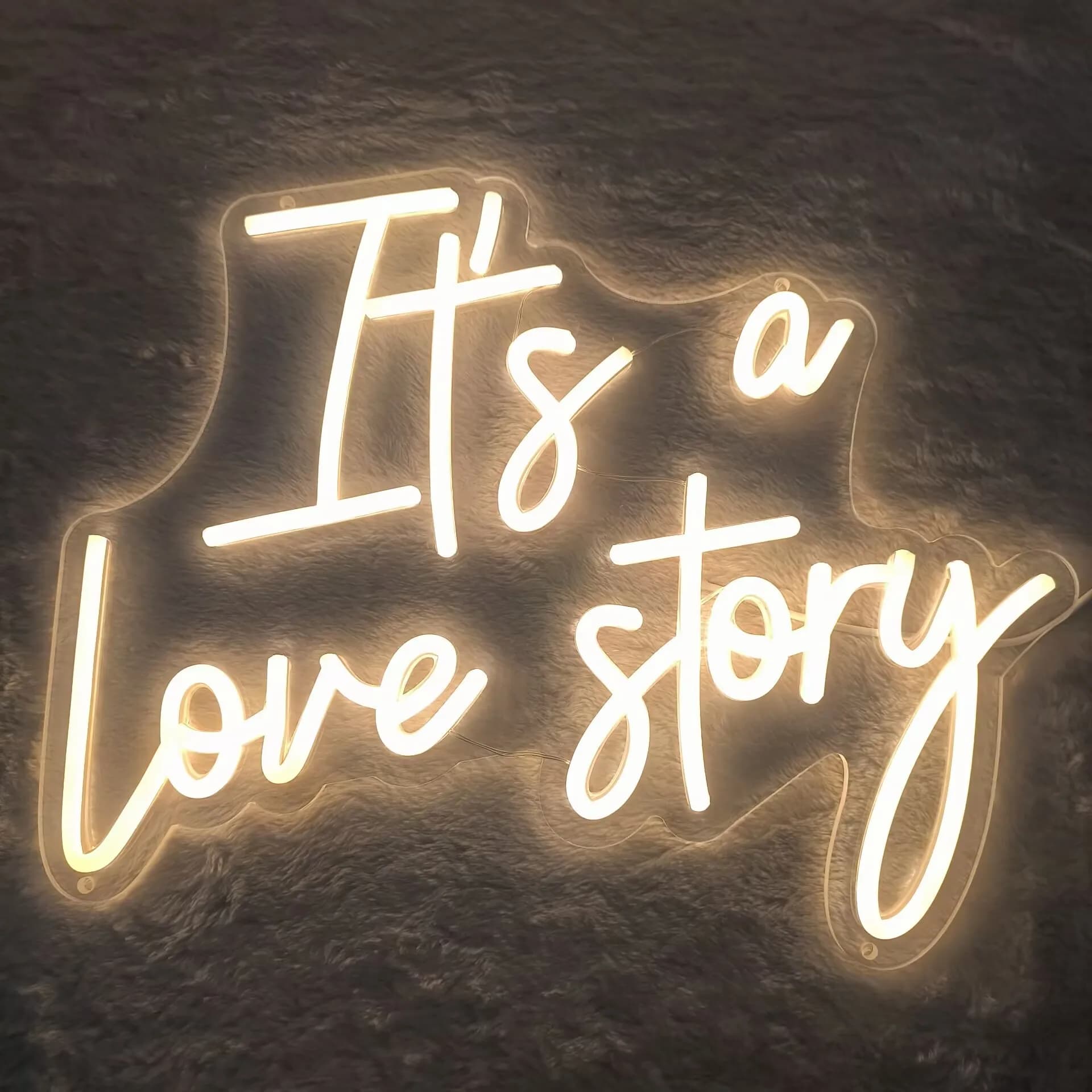Insegna al Neon 'It's A Love Story' USB Dimmerabile, Luce LED Romantica per Matrimoni, Fidanzamenti, Feste, Camere da Letto, Caffè, Decorazione Murale, Regalo per Innamorati