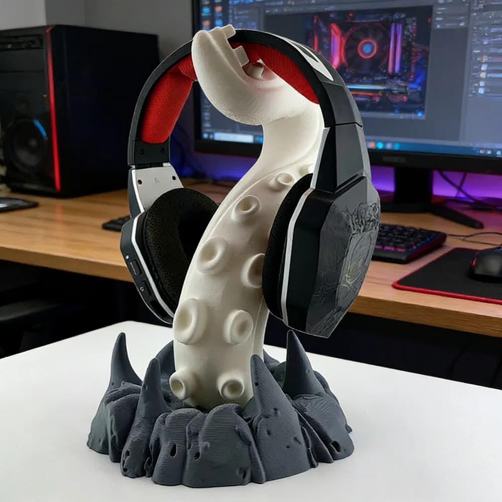 Supporto per Cuffie Stampato in 3D a Forma di Tentacolo di Polpo, Appendicuffie Universale, Ornamento Personalizzato per Scrivania E-sports