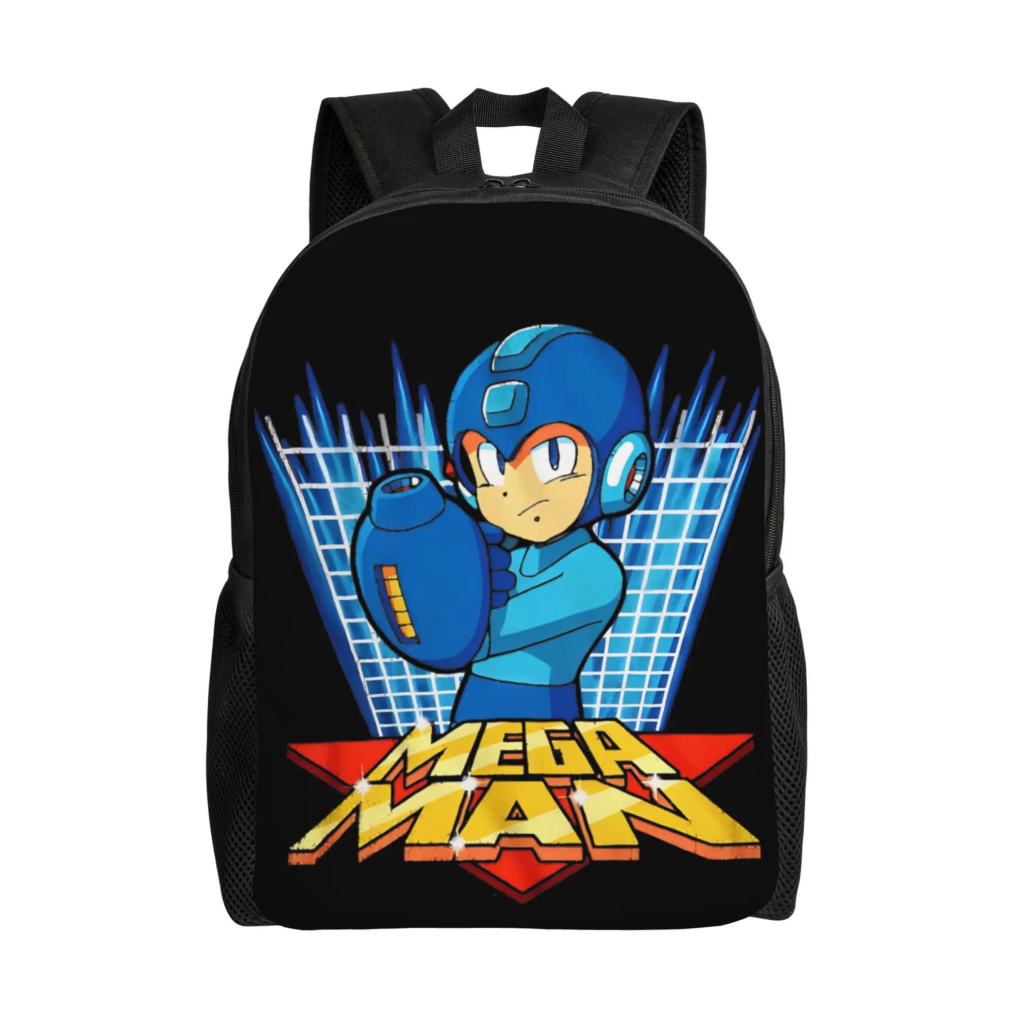 Zaino Megaman X Scifi Video Game per uomo e donna, zaino da viaggio alla moda per la scuola superiore, escursionismo, borsa per laptop in tela leggera