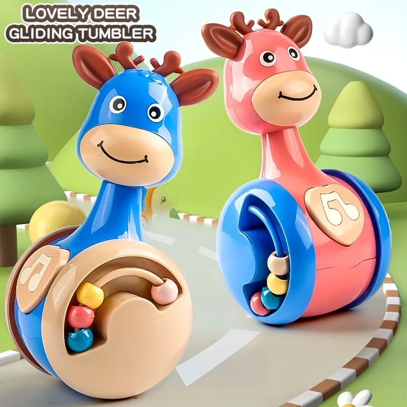 Roly Poly Baby Toys from 6 to 12 months, Wobbler Tumbler toys for newborn and girl: perfect to learn to scale and early education!