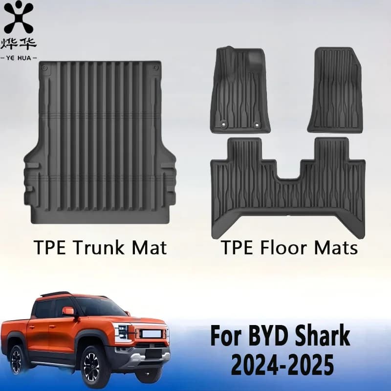 RHD LHD For BYD Shark 2025 2024 Car Cargo Liner Tooth Pad TPE 3D Mat Odor Protection Tray