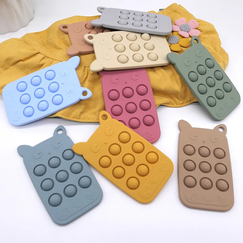 Children's Silicone Remote Control Teether Baby Oral Appetite Period Soothing Remote Control Teething Bites Toys silicone