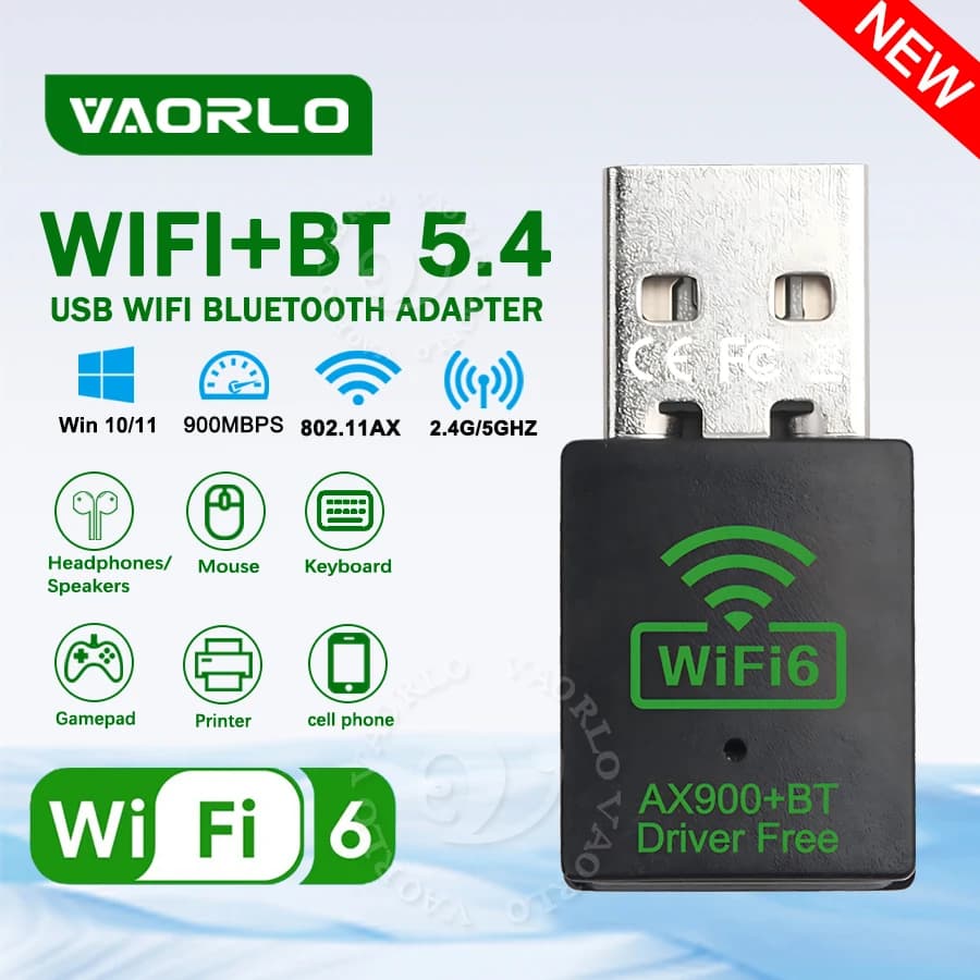 Adattatore Bluetooth WiFi USB 900Mbps 2 IN 1 Dongle Wi-Fi dual band 2.4G/5GHz Ricevitore scheda di rete wireless ad alta velocità PC portatile