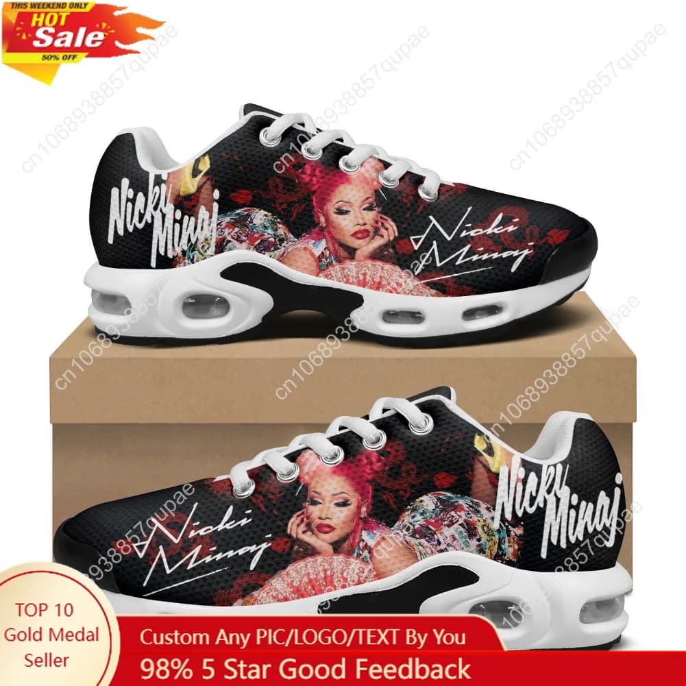 Hot Rapper N-Nicki Minaj Scarpe da ginnastica con cuscino d'aria Scarpe sportive da donna per uomo Escursionismo leggero Arrampicata in montagna Scarpe personalizzate casual