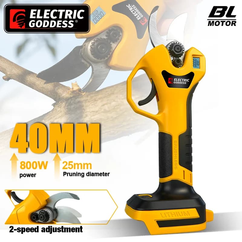 Forbici Elettriche Senza Spazzole 25mm, Trimmer da Giardino, Cesoie Elettriche per Potatura, Utensili Elettrici da Giardino Compatibili con Batterie Makita 18V