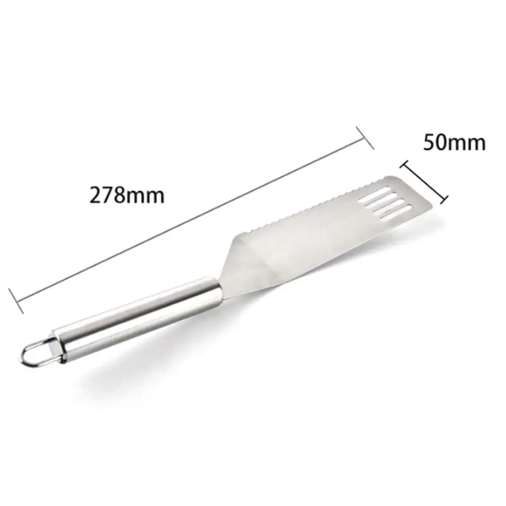 Set di 2 Pale per Pizza in Acciaio Inox, Design Ergonomico con Bordo Dentellato e Foro per Appendere, Utensile da Cucina per Cottura e Preparazione, Spatola per Pizza Domestica