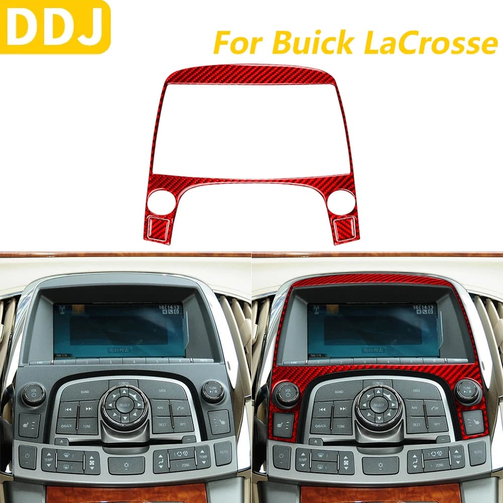 Per Buick Lacrosse CX CXL CXS 2010-2013 Rosso In Fibra di Carbonio Pannello di Controllo Centrale di Navigazione Copertura Trim Accessori Auto Adesivo