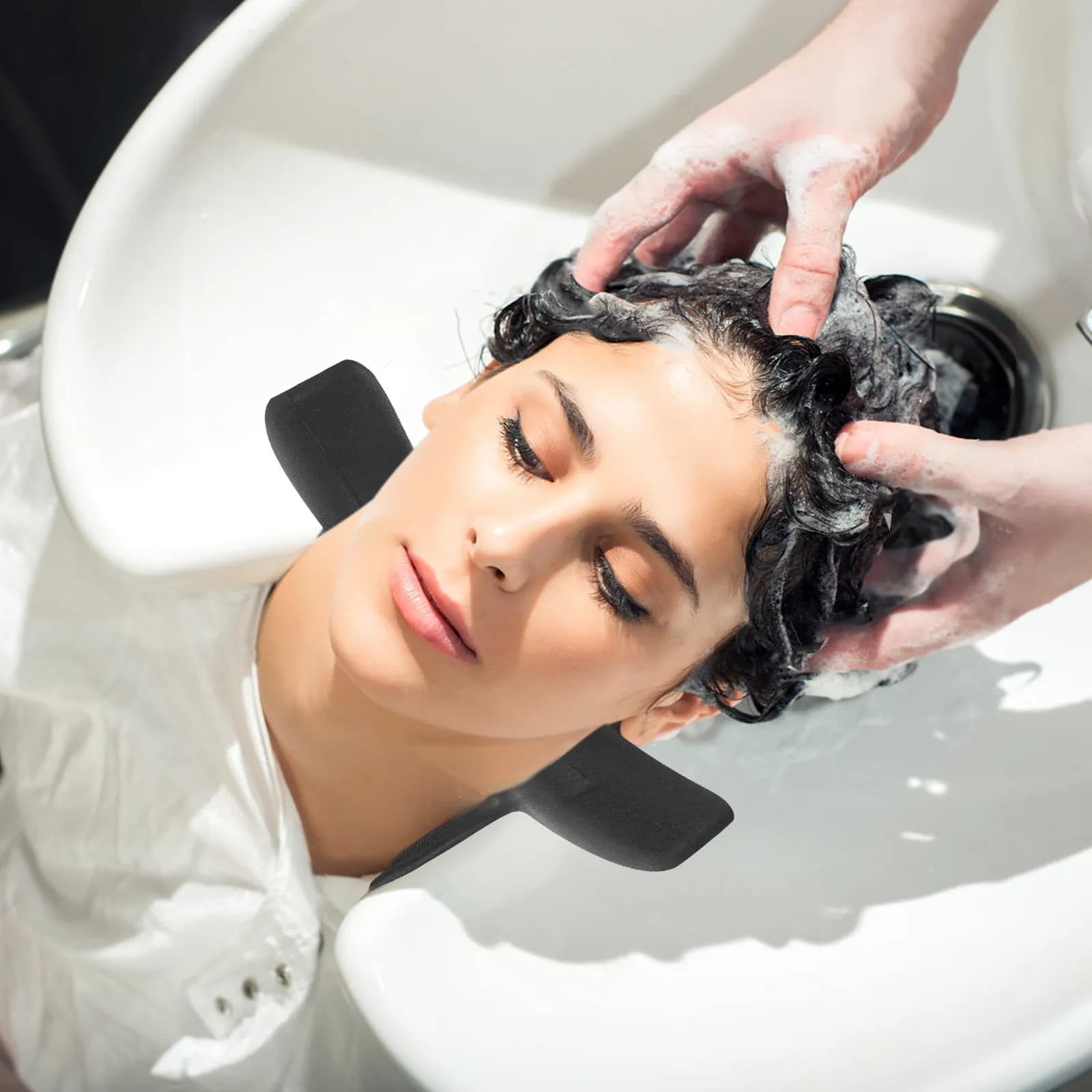 Cuscino Poggiatesta per Shampoo, Materiale Morbido e Confortevole, Design Ergonomico, Supporto per Lavaggio Capelli per Salone, Spa, Uso Domestico, Riutilizzabile