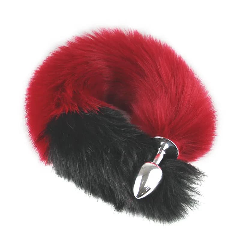 Plug anale in acciaio inossidabile Coda di gatto in argento finto e collare per orecchio Giocattolo del sesso con coda di tappo anale per giochi per adulti SM o spina cosplay
