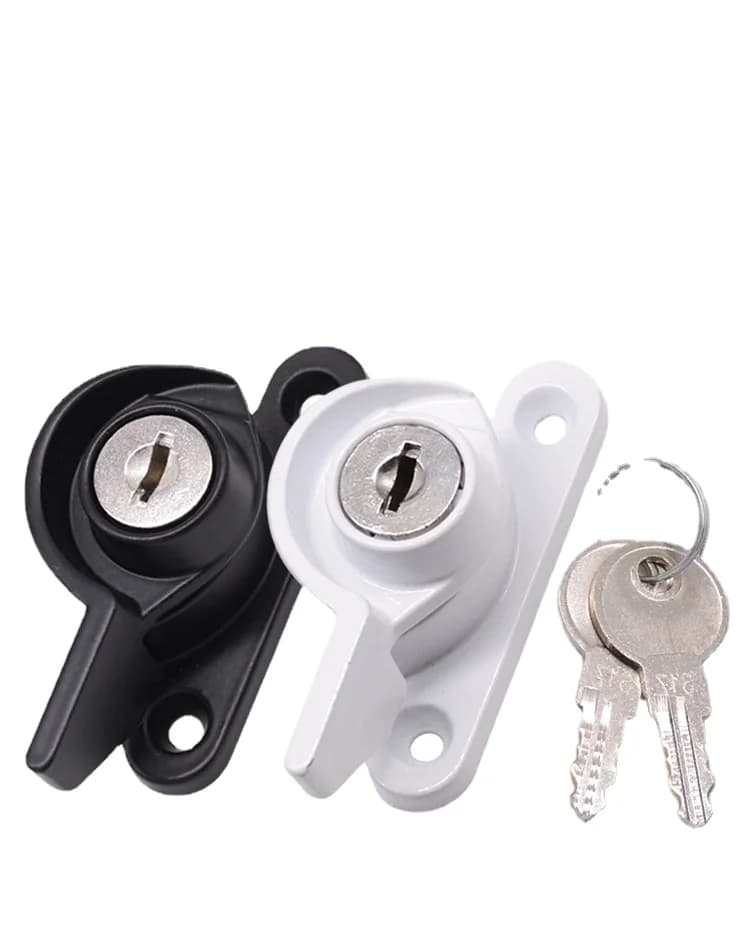 Porte e finestre in lega di zinco Serratura per porte e finestre Sash Jammer Serratura di sicurezza con cerniera per finestre con chiave