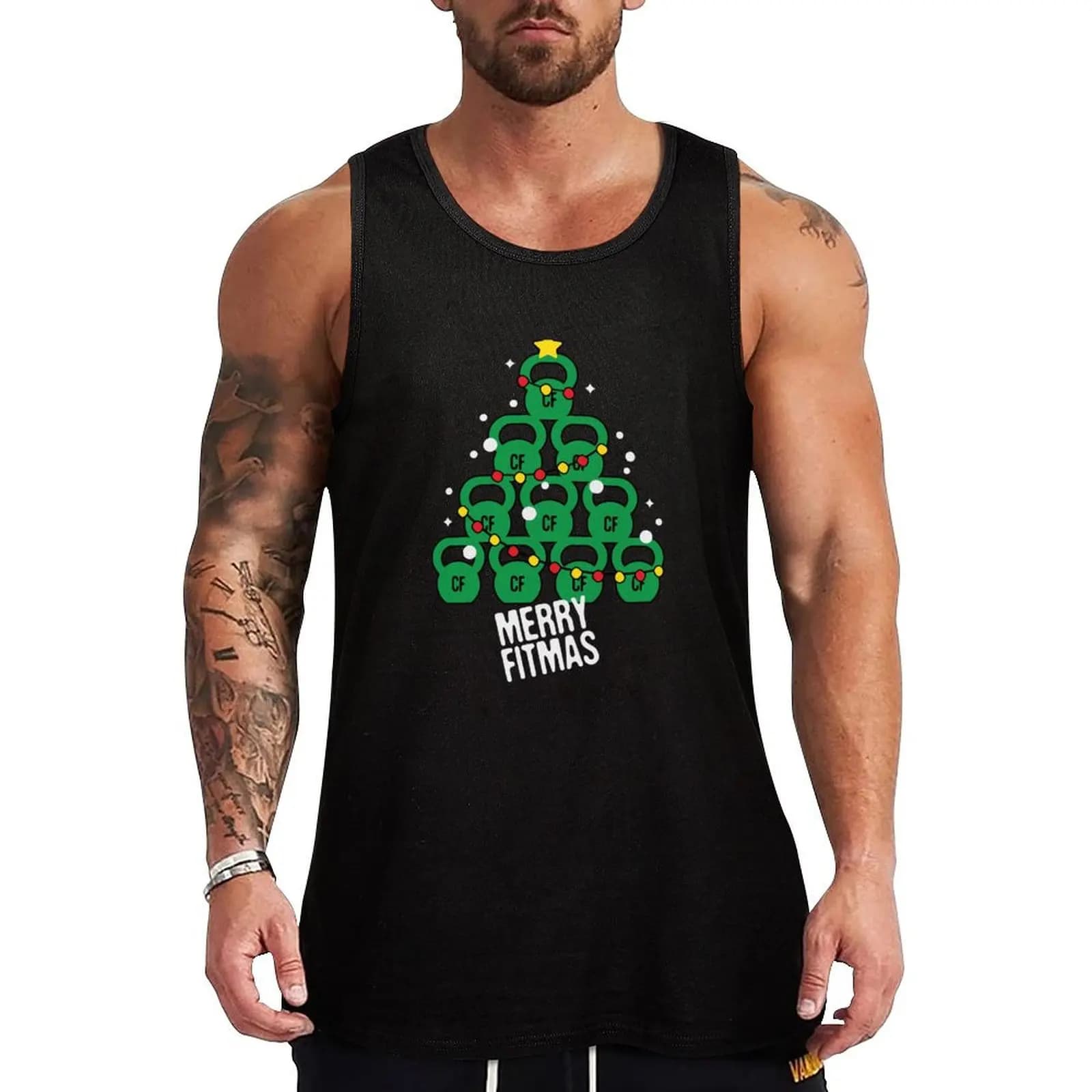 Kettlebell Tree, Albero di Natale, Allenamento natalizio, Merry Fitmas, Canotta da sollevatore di pesi, Canotta classica da indossare tutti i giorni