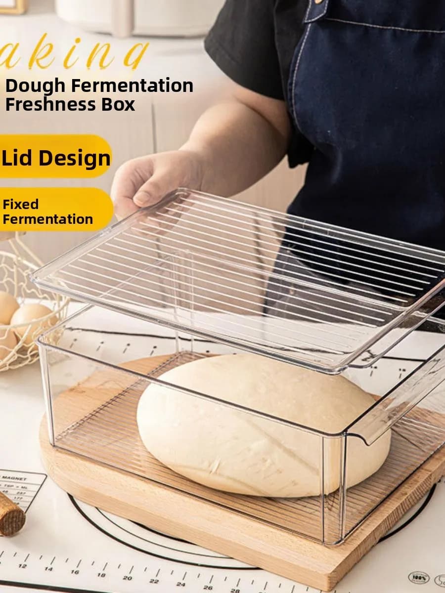 Kitchen Food Container, Drying Tray Pane, Special Refrigerator Box, Plastic Square Container with Three Parts