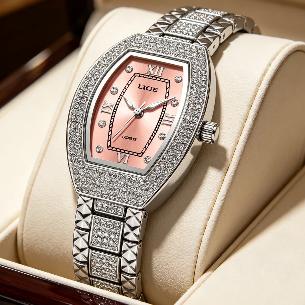 Nuovo orologio di lusso con diamanti dal design originale LIGE per donna, orologi eleganti, orologio sportivo alla moda in acciaio inossidabile, impermeabile, Mille Clock