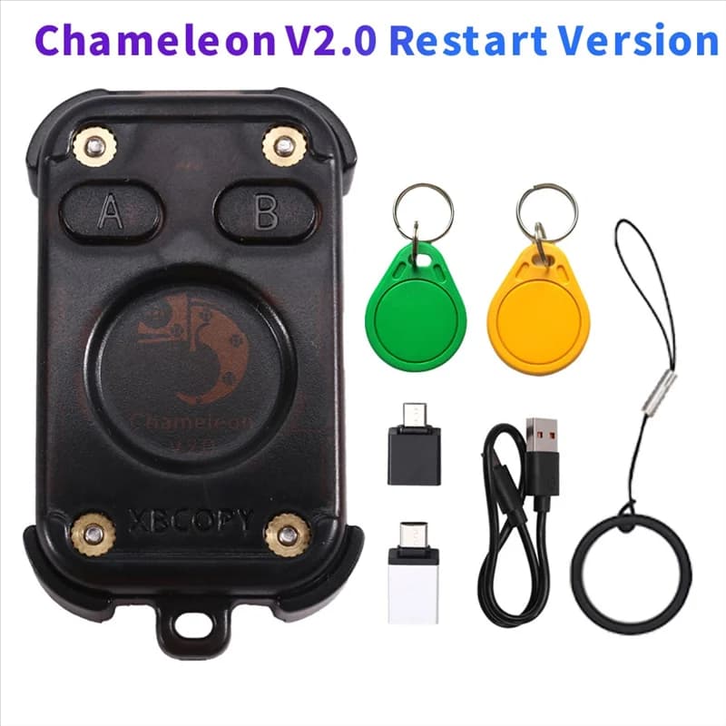 DIGIT-Chameleon Ultra V2.0 RFID Smart Chip Reader Emulatore NFC Duplicatore + 2X CUID Portachiavi 125K 13.56Mhz Funzione di decodifica della carta