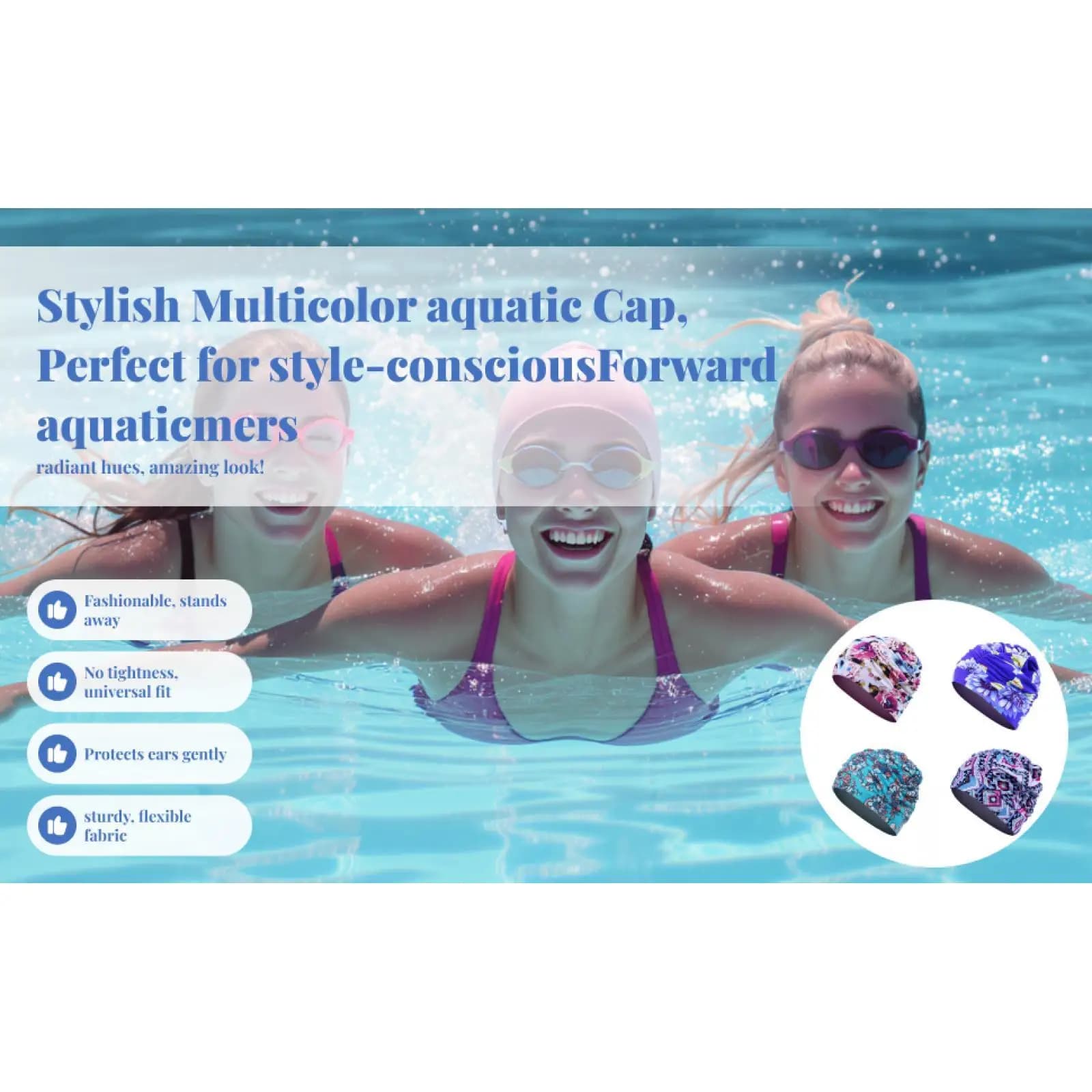 Swim Cap for Adults Durable Swim Hat for Water Sport Surf Long Hair Unisex