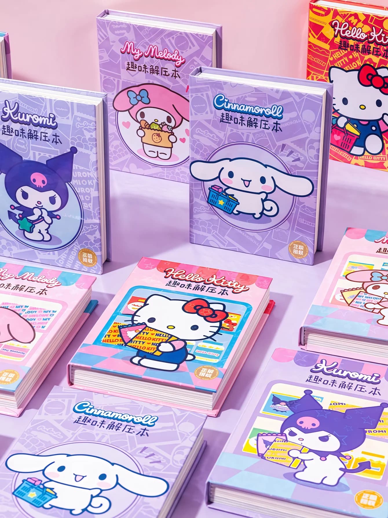 Sanrio Kuromi Melody Cinnamoroll Hello Kitty Multifunctional Stress-Relief Notebook Cartoon Coloring Doodle Journal Children's Fun Diary Notebook