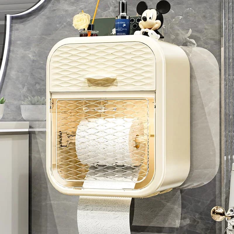 Porta carta igienica a parete, scatola per fazzoletti impermeabile non perforata, portaoggetti, cassetto per carta, accessori per il bagno
