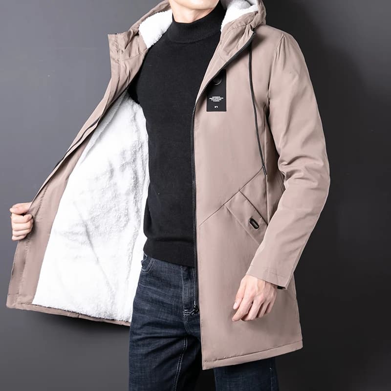 2024 Autunno Nuovo Classico Cappotto Lungo Da Uomo di Inverno Foderato In Pile Trench Da Uomo Coreano di Modo di Spessore Caldo Outwear Giacca A Vento