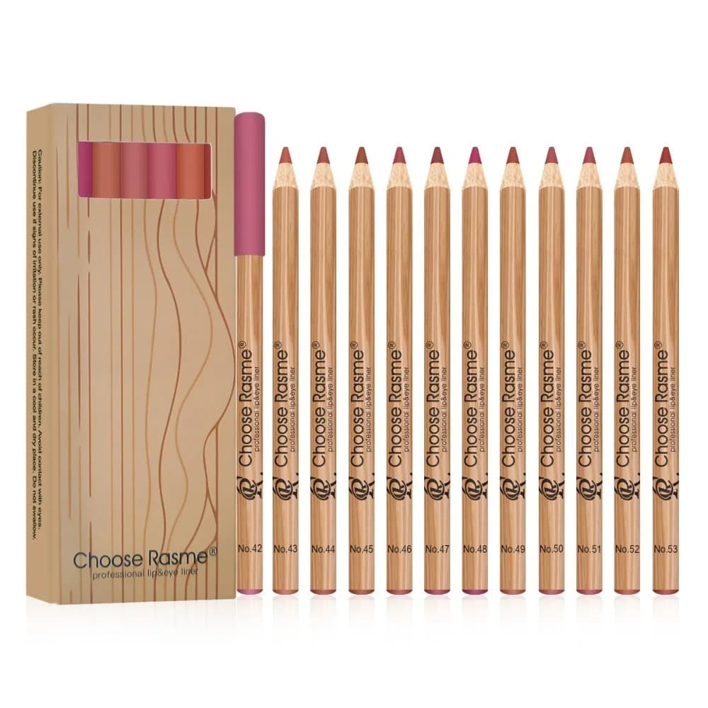 12Pcs/Box Creamy Pencils Lip Liner Set Waterproof Long-Lasting Lip Pencil Smudge-Proof Matte Lipstick Pencil for All Skin Types
