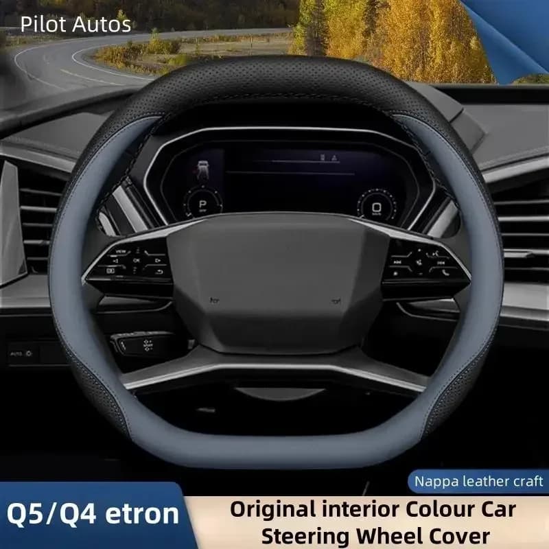 Coprivolante in Vera Pelle Nappa Traspirante per Audi Q4 Q5 E-tron 2022 2023 2024