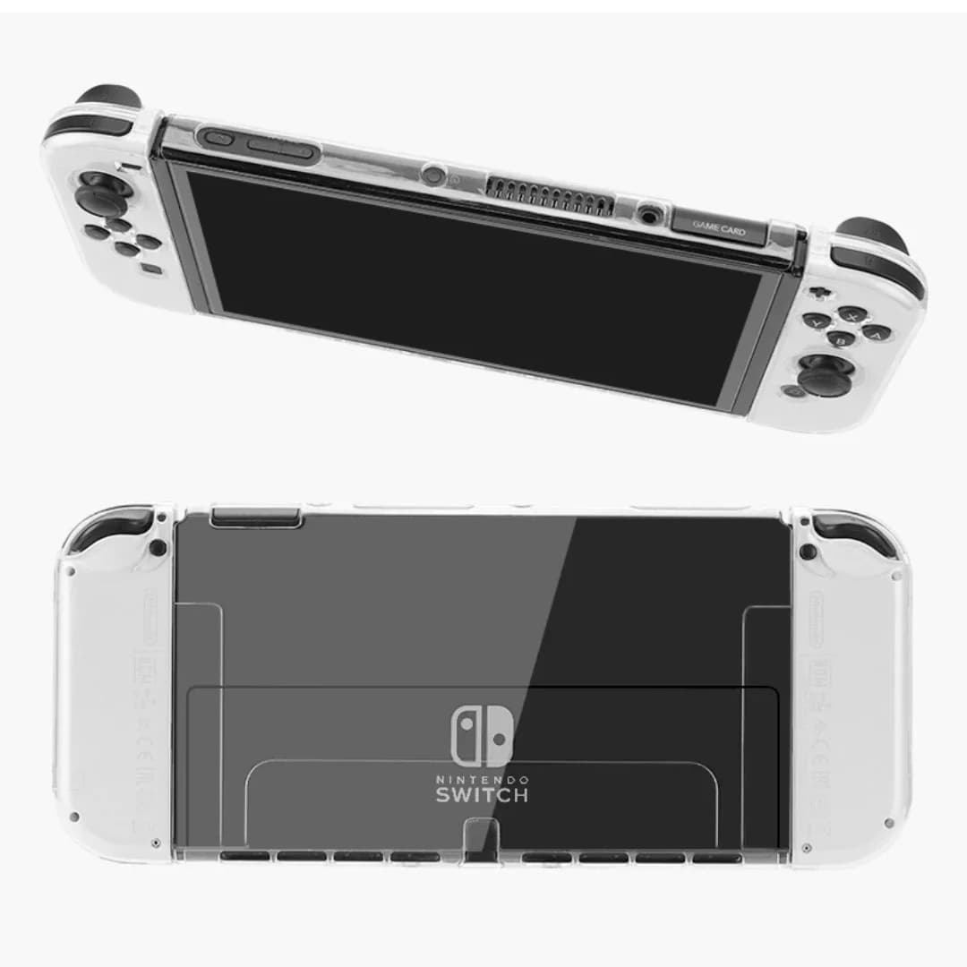Custodia protettiva OLED per Nintendo Switch Custodia protettiva OLED con base sottile collegabile in cristallo trasparente diviso.