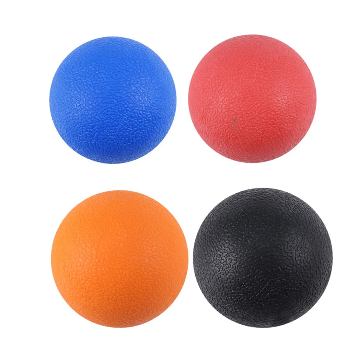 Set of 4 Extra Rigid TPE Massage Balls for Relay Textile Background, Yoga, Fitness, Therapy and Recovery of Background and Vertebral Column