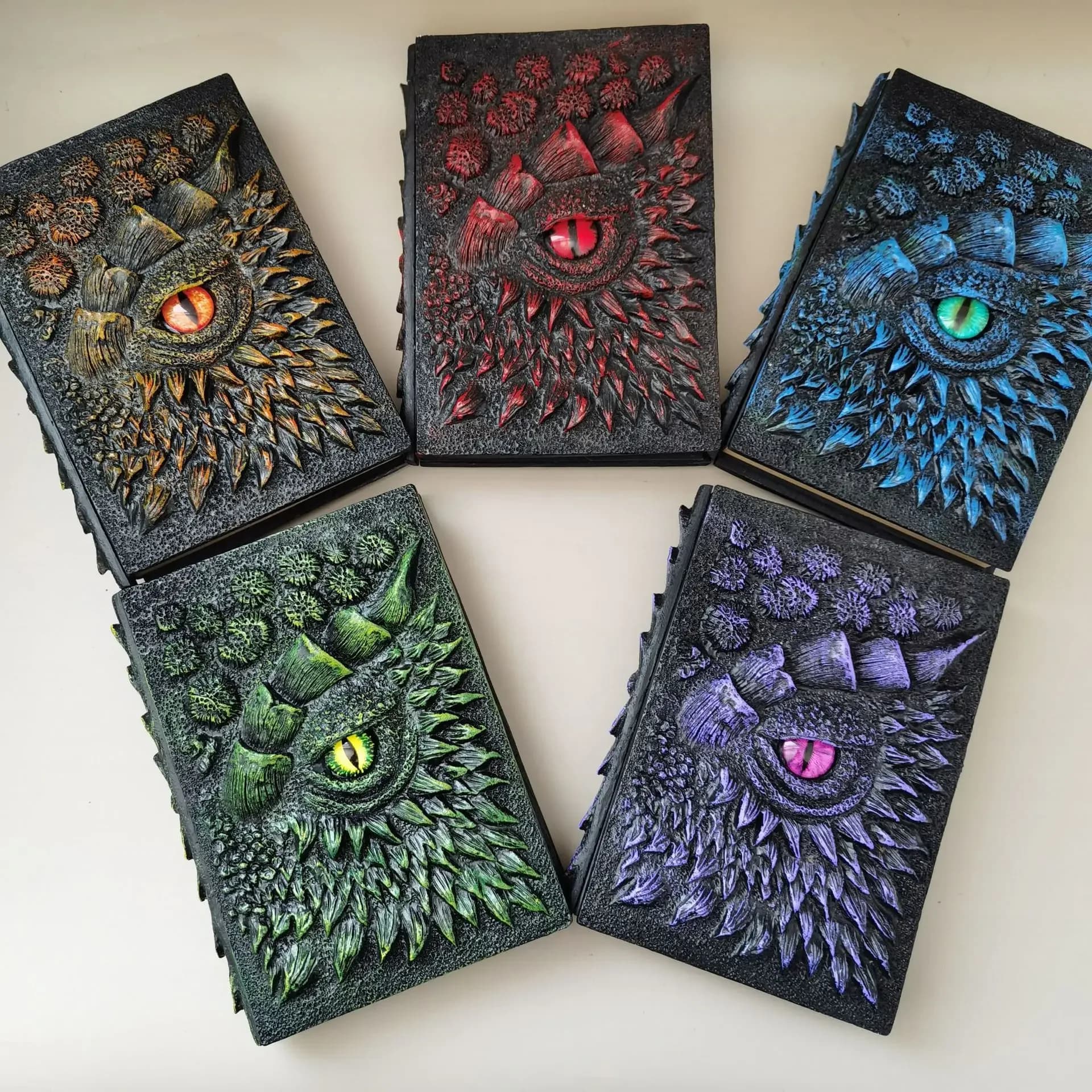 Cthulhu 3D Embossed Notebook British Vintage Dragon Book Resin Cover Journal Red Purple Hardcover Hand‑writing Diary Stationery