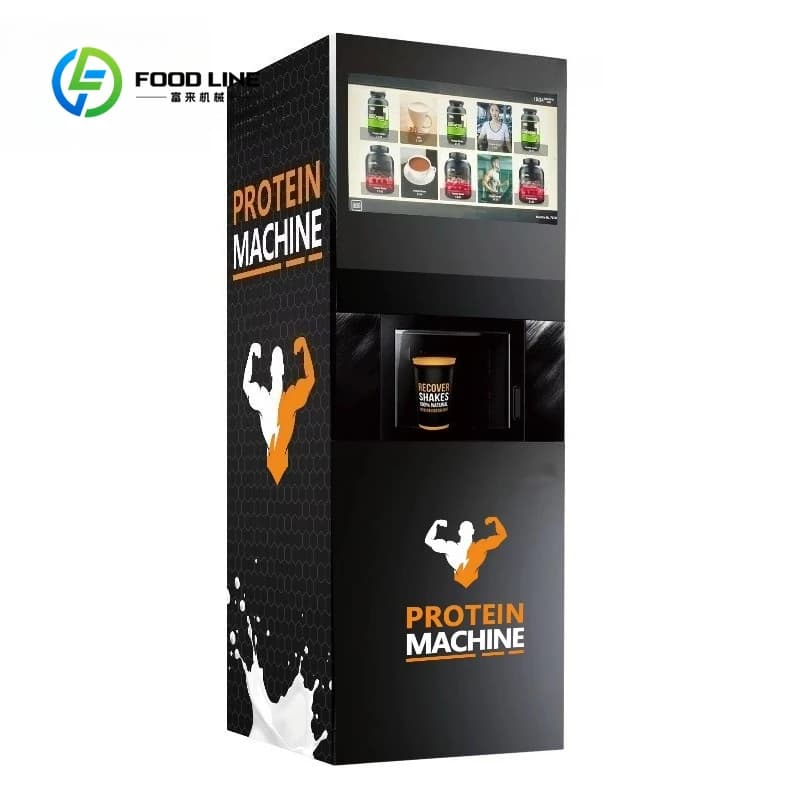Automatic Distributor of Protein Shake Fully Automatic Custom Gym Powder Protein Distributor Water Cooler QR Banknote Point