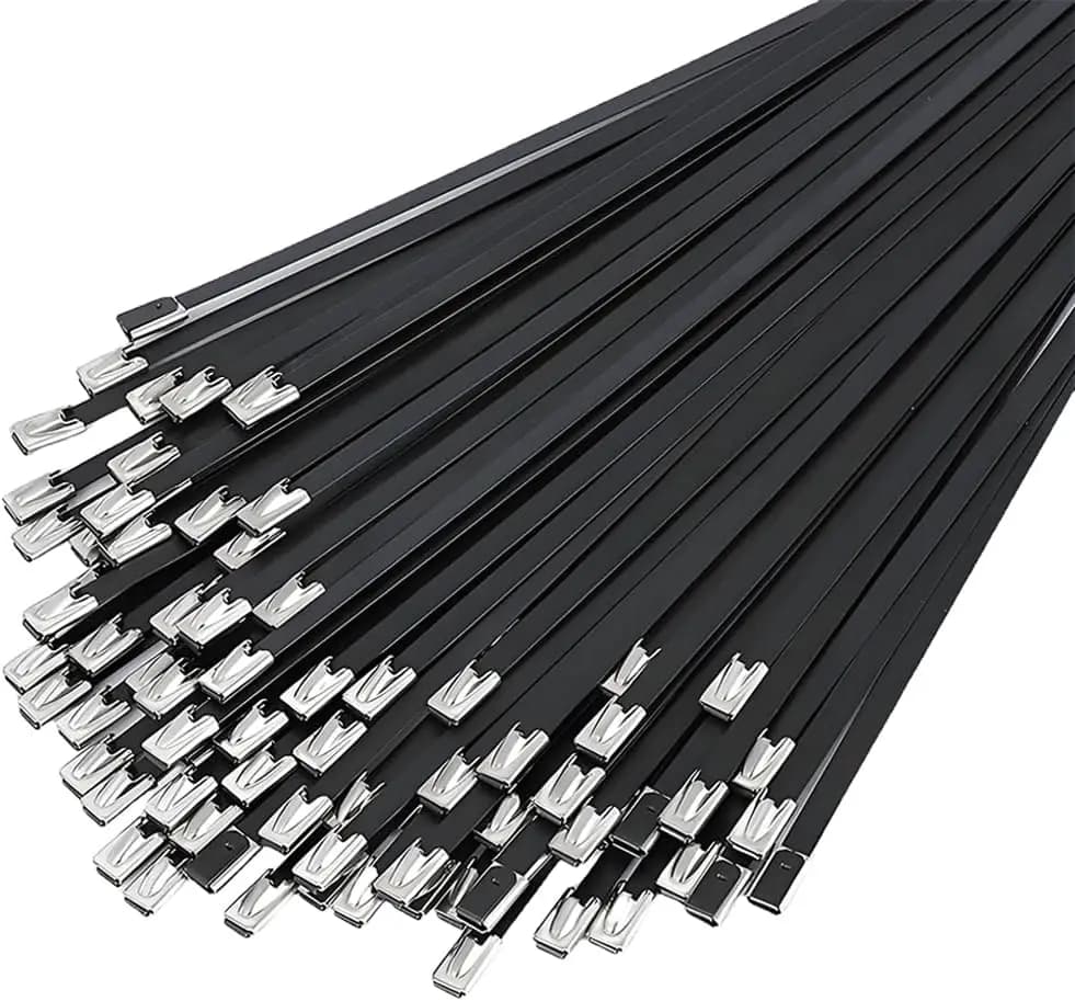 Fascette stringicavo in acciaio inossidabile 304 da 11,8 pollici, confezione da 100, resistenti e autobloccanti per uso esterno