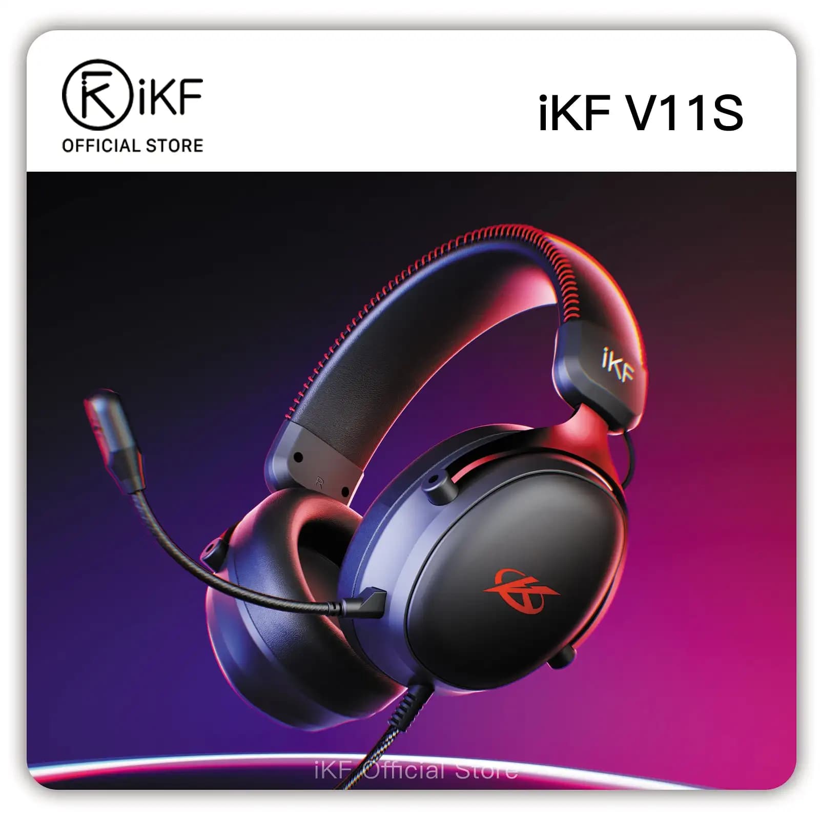 Cuffie cablate iKF V11S per gaming con audio surround 7.1 e porta USB-C da 3,5 mm