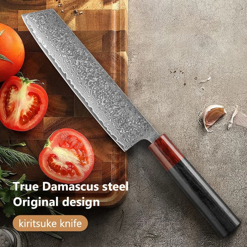 Coltello da verdure da 7 pollici, acciaio Damasco, coltello da cucina a 16 strati, coltello da taglio giapponese, coltello da cucina super affilato.