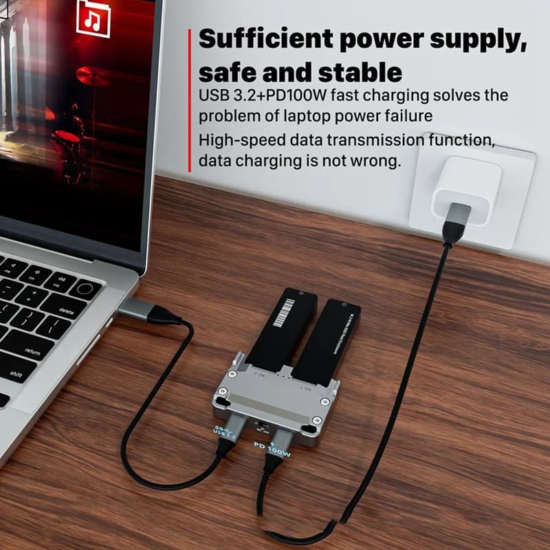 Custodia SSD M.2 NVME Dual Drive Bay per M2 Nvme 2230 2242 2260 2280 Type-C USB 3.2 Gen2 20Gbps Custodia rigida esterna-A23U