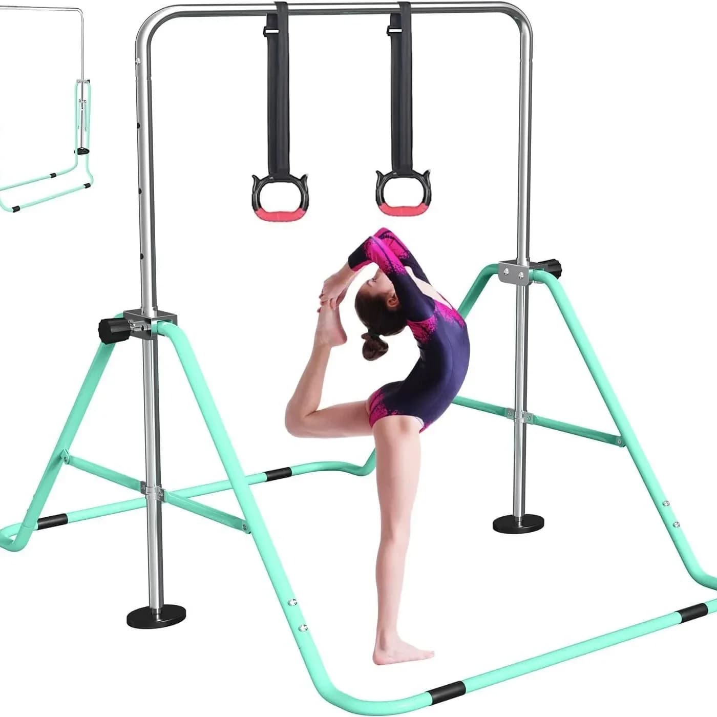 Barra Orizzontale Singola in Acciaio per Bambini, Struttura per Esercizi Indoor con Altalena e Trazioni