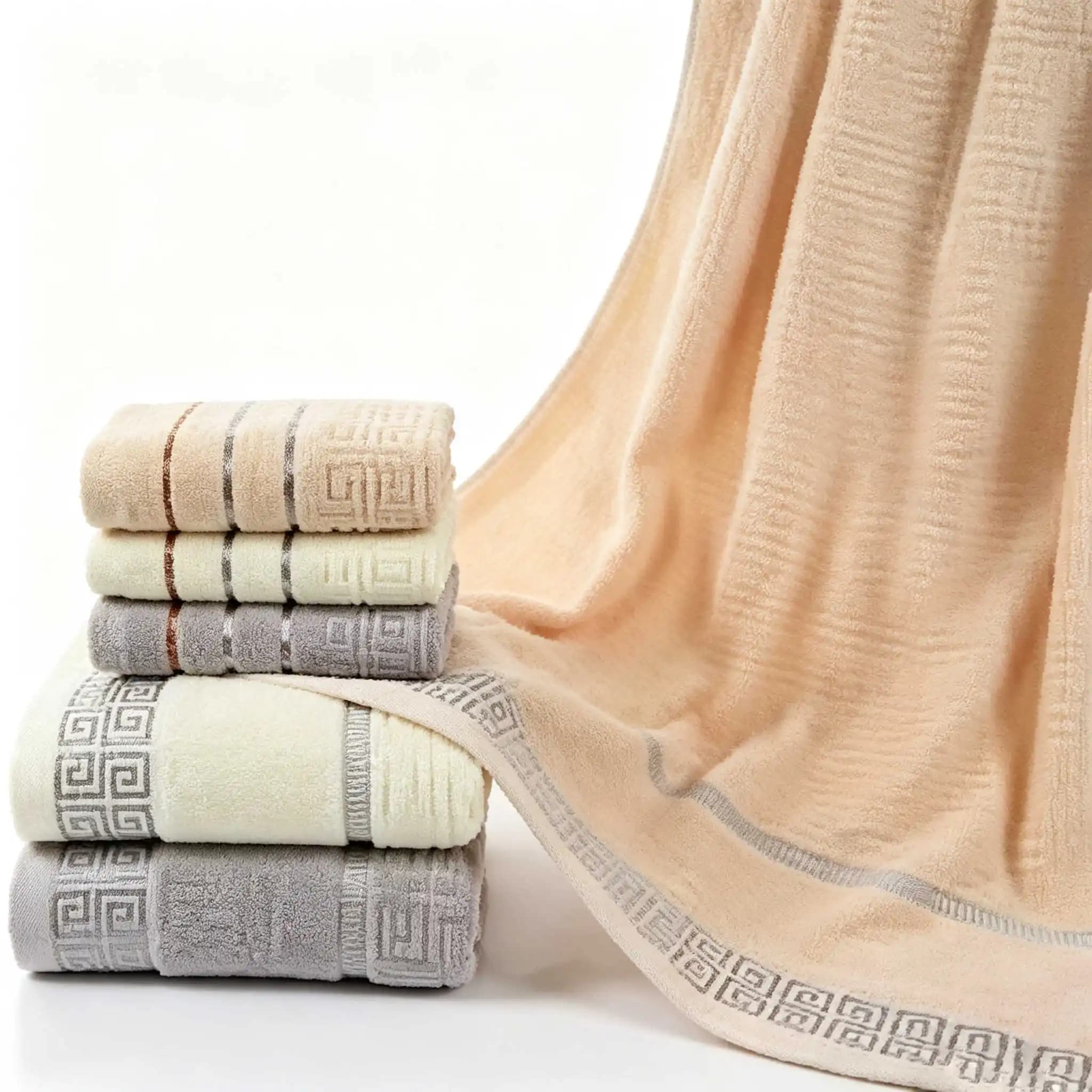 Luxury Cotton Towel Set 1PC 70x140cm Bath Towel 2PCS 35x75cm Hand Towels Soft Absorbent For Home Travel Hotel Bathroom Gym