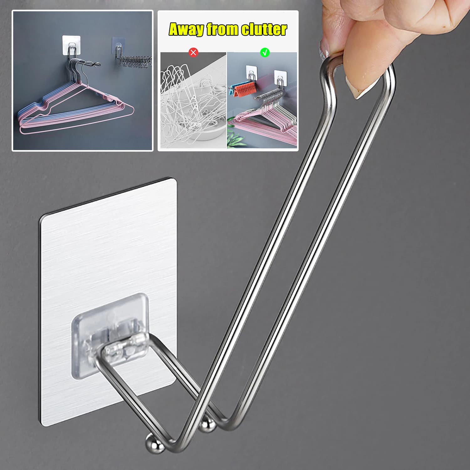 Versatile gancio a parete appendiabiti portaoggetti pieghevole rack antiscivolo organizer da cucina asciugamani di carta porta carta igienica