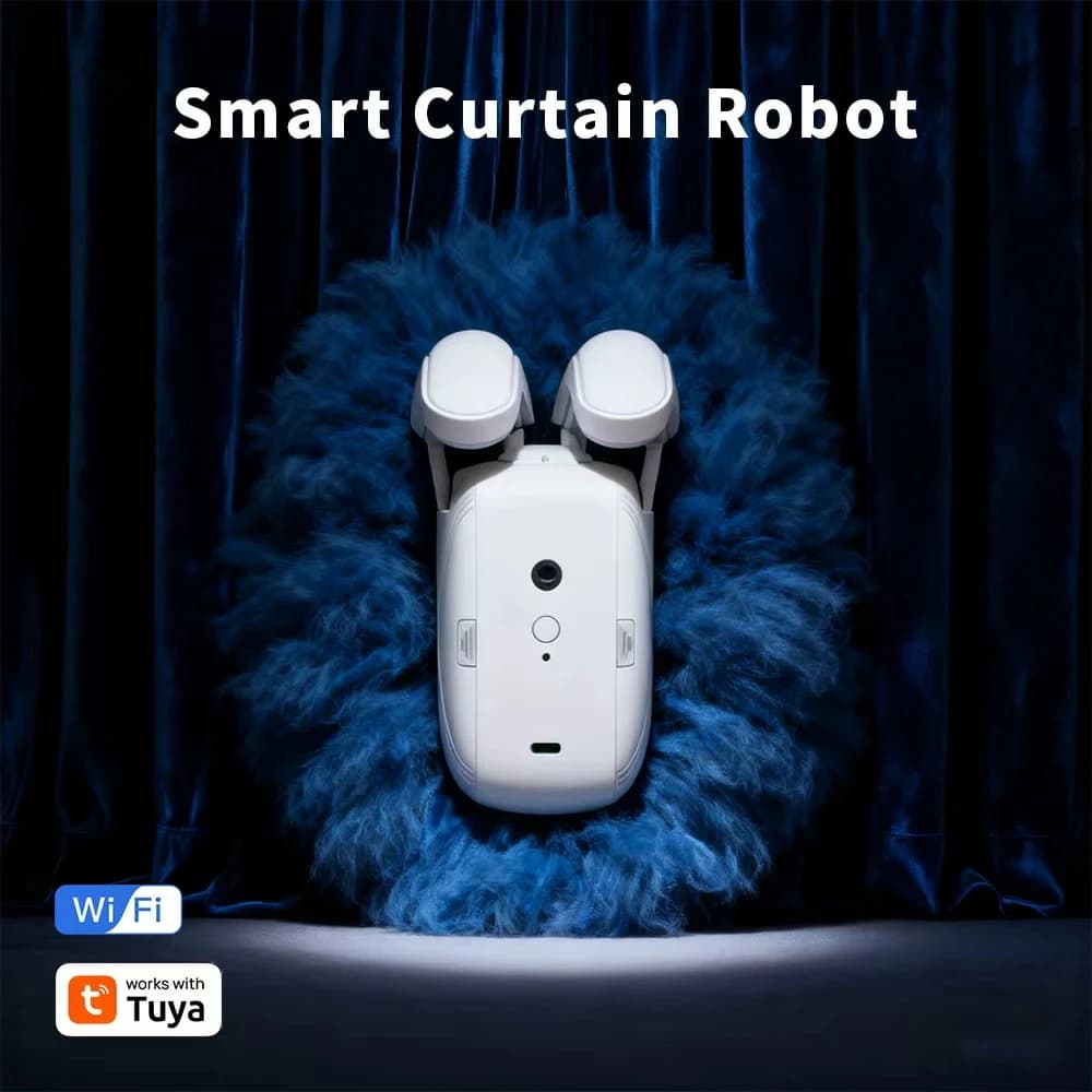 Tuya Zigbee or Wi-Fi Intelligent Curtain Robots The curtain remote and light sensor allows remote operation via a mobile app