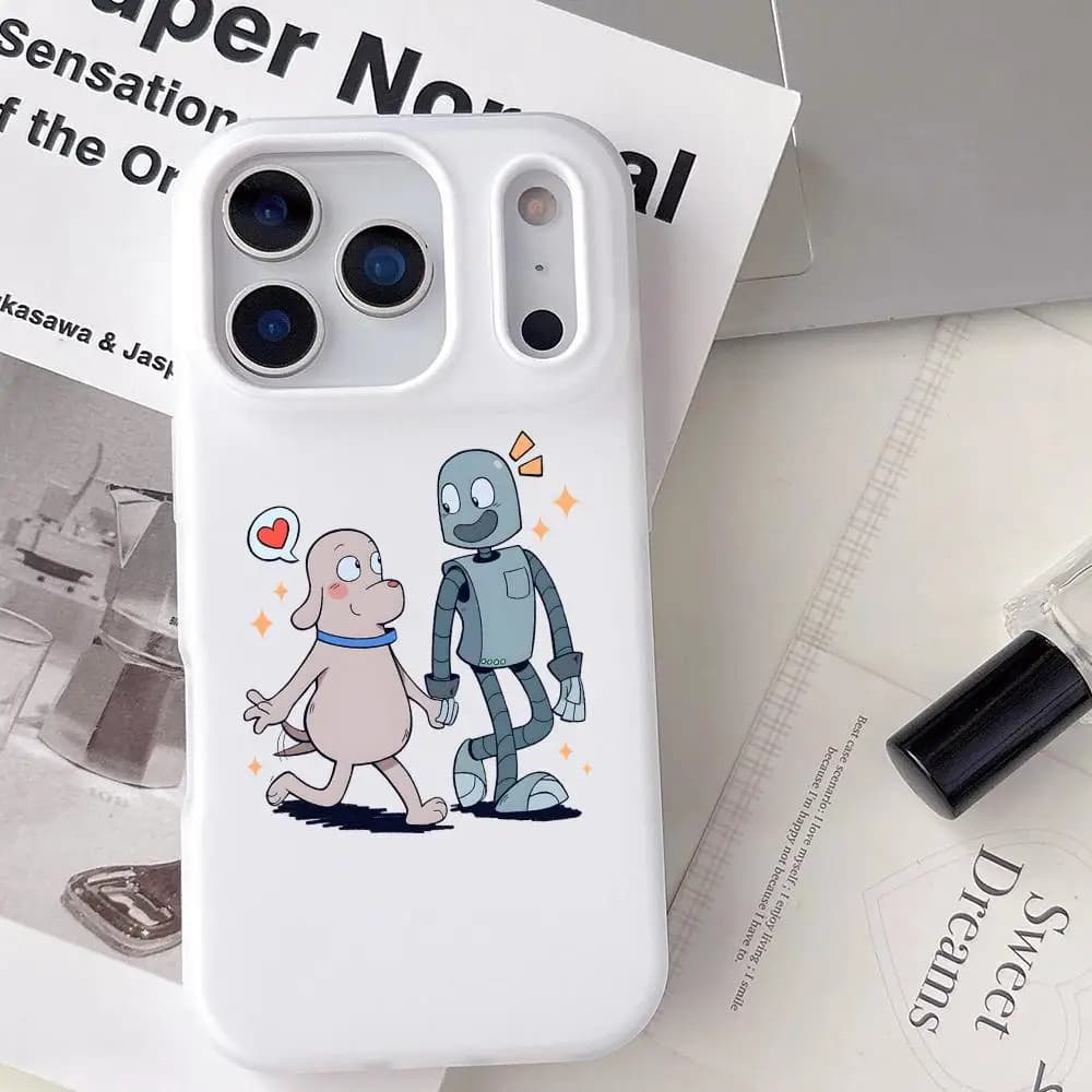 Cartoon R-Robot Dreams Phone Case For IPhone 17 16 15 14 13 12 11 Pro Max Plus Mini Case Clear Jelly Shockproof Soft Cover