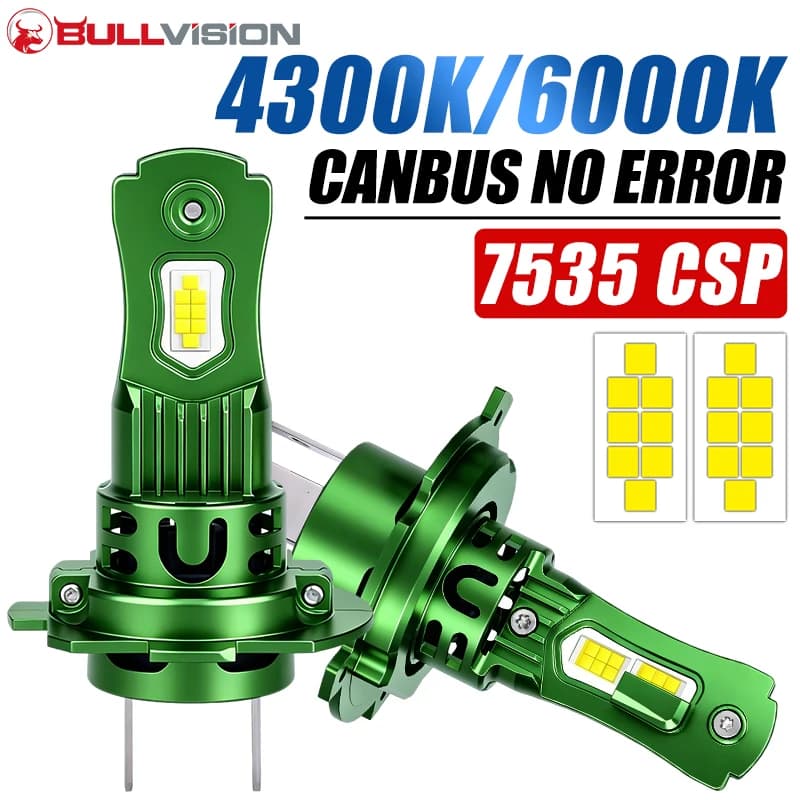2Pc 300W High Power H7 H4 LED Bulb Turbo Headlight 6000K 4300K 12V 24V CSP H1 H11 LED Diode Approved 9005 9006 HB3 HB4 Mini Led