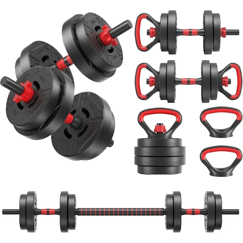 Set di manubri regolabili versatili da 40-60 libbre, kit kettlebell portatile multifunzione per palestra domestica